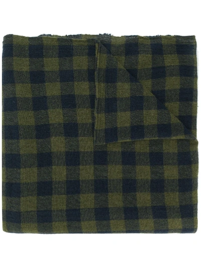 Shop Apuntob Cashmere Checked Scarf In Green