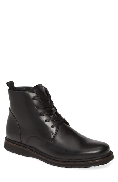 plain black leather boots