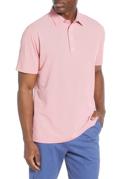Shop Johnnie-o Riptide Classic Fit Polka Dot Pique Polo In Cayenne