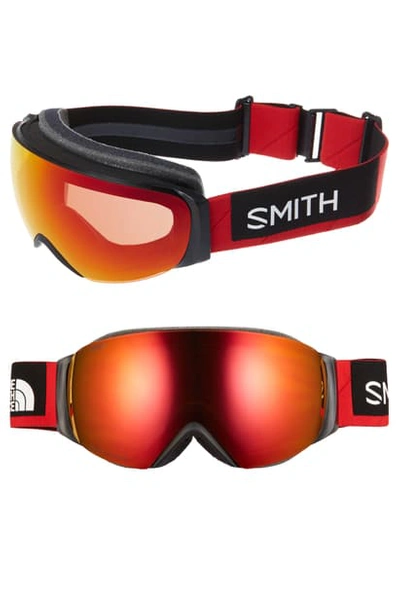 Shop Smith X The North Face I/o Mag 210mm Snow Goggles In Black/ Red/ Orange
