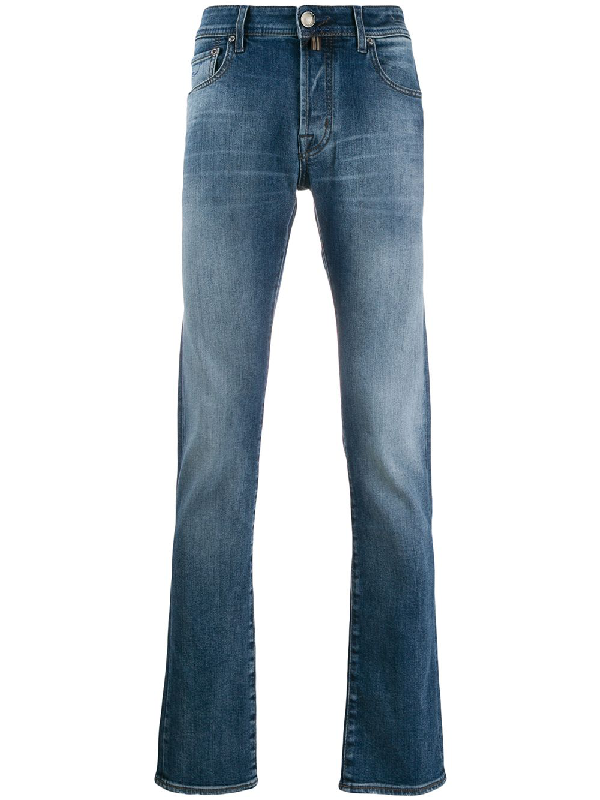 Jacob Cohen Mid-Rise Straight Leg Jeans In Blue | ModeSens