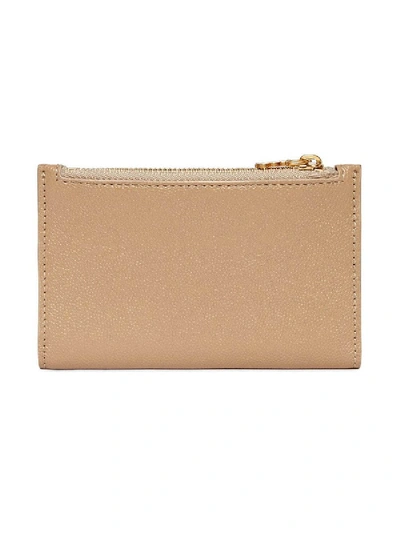 Shop Burberry Beige Monogram Motif Leather Wallet In Neutral