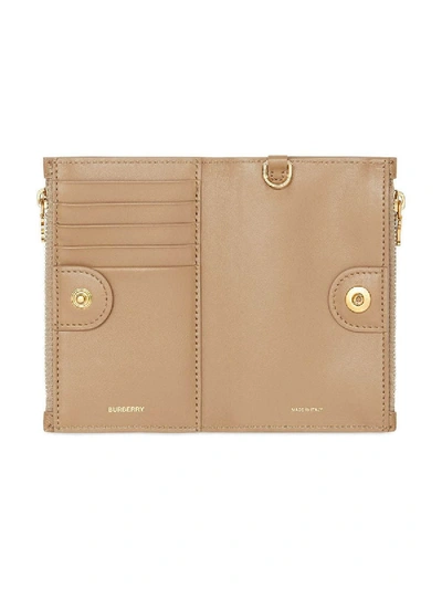 Shop Burberry Beige Monogram Motif Leather Wallet In Neutral