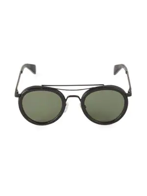Rag Bone 49mm Round Sunglasses In Black Modesens