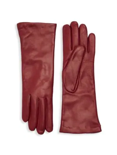 Shop Portolano Slip-on Leather Gloves In Black Cherry