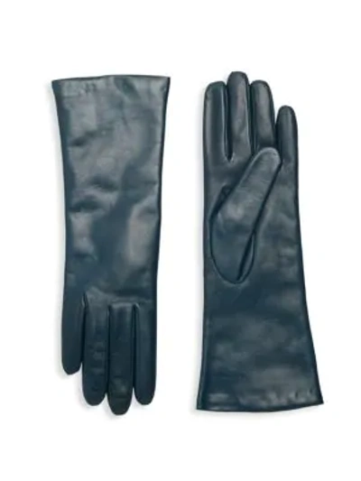 Shop Portolano Women's Slip-on Leather Gloves In Moroccan Blue
