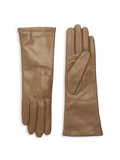 Shop Portolano Women's Slip-on Leather Gloves In Natural