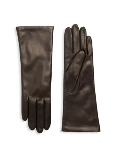 Shop Portolano Women's Slip-on Leather Gloves In Teak