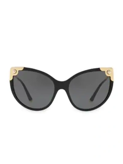 Shop Dolce & Gabbana 60mm Cat Eye Sunglasses In Black