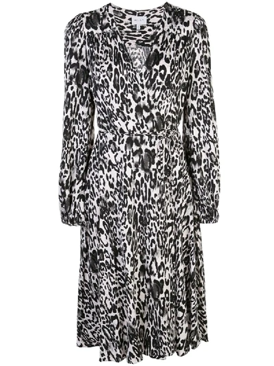 Shop Milly Leopard Print Wrap Dress In White