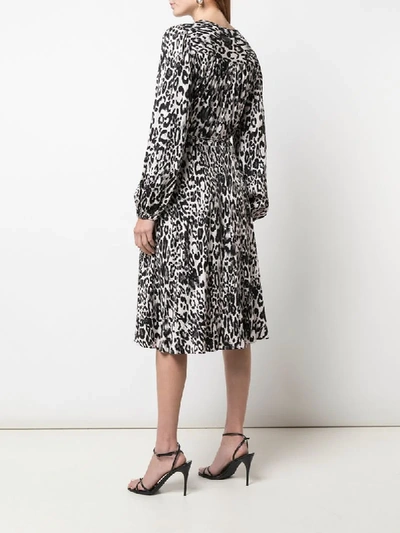Shop Milly Leopard Print Wrap Dress In White