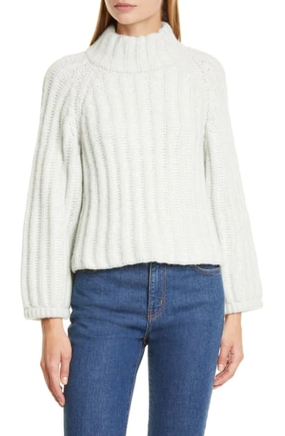 Shop Eleven Six Maggie Turtleneck Alpaca Blend Sweater In Mint Ivory Tweed