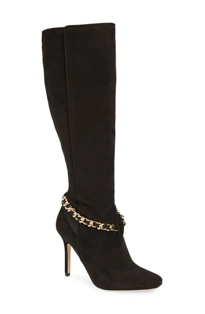 Karl Lagerfeld Maryam Knee High Boot In Black Suede