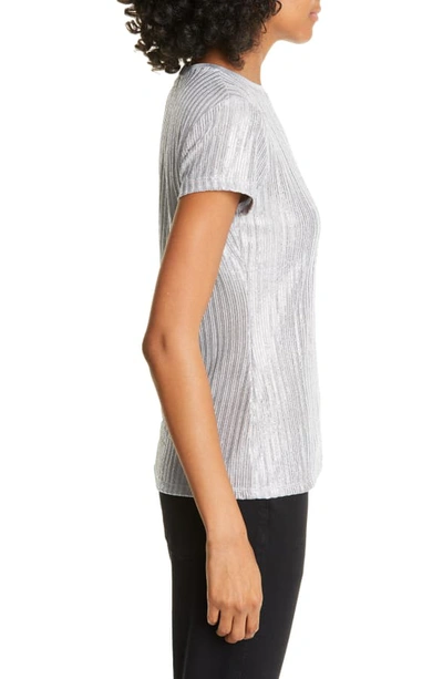 Shop Ted Baker Catrino Fitted Metallic Tee In Light Grey