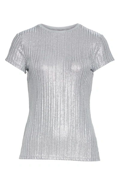 Shop Ted Baker Catrino Fitted Metallic Tee In Light Grey