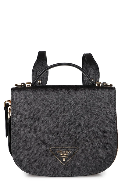 Shop Prada Saffiano Leather Backpack In Black