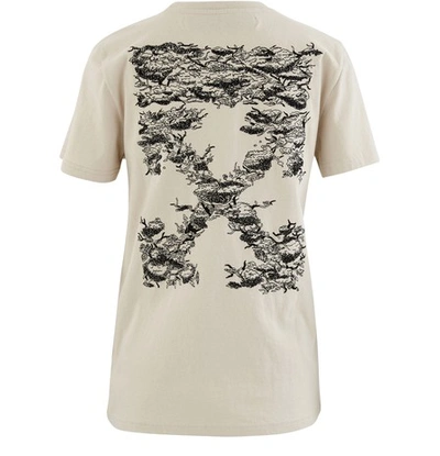 Shop Off-white Off Tree T-shirt In Beige Black