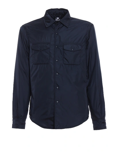Shop Aspesi Shirt-inspired Nylon Jacket In Dark Blue