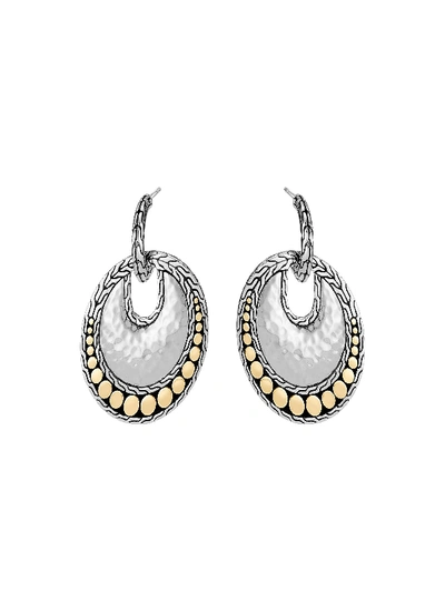 Shop John Hardy 'dot' 18k Gold Silver Hammered Drop Earrings