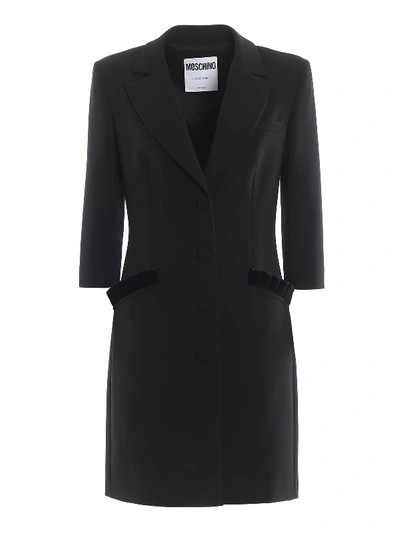 Shop Moschino Black Coat Style Dress