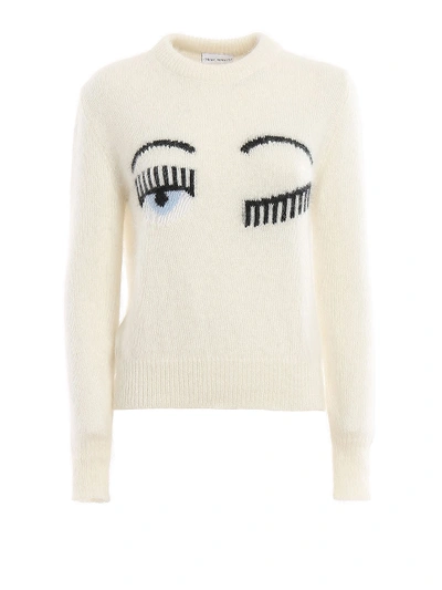 Shop Chiara Ferragni Flirting Angora Sweater In White