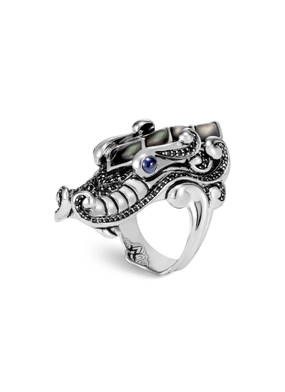 Shop John Hardy 'legends Naga' Sapphire Mother Of Pearl Silver Ring