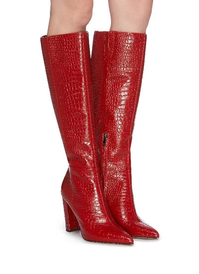 Shop Sam Edelman 'raakel' Croc Embossed Leather Knee High Boots