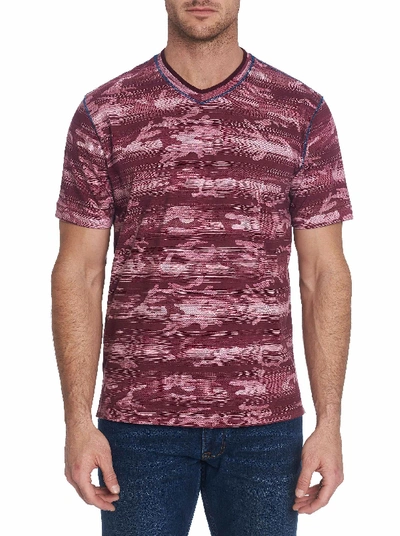 Shop Robert Graham Men's Rhodes Tee Shirt In Burgandy Size: 4xl By