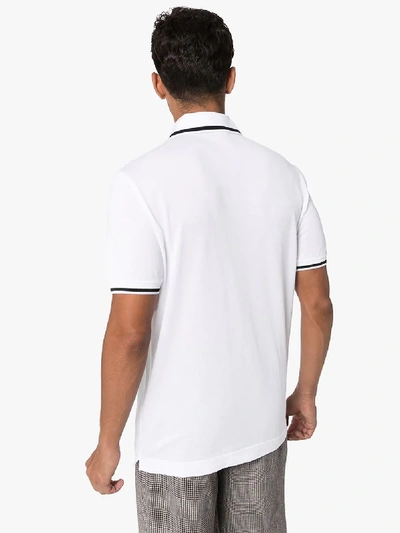 Shop Dolce & Gabbana Short Sleeve Logo Polo Shirt In White