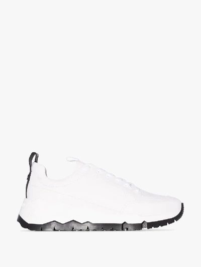 Shop Pierre Hardy White Street Life Leather Sneakers