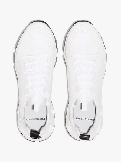 Shop Pierre Hardy White Street Life Leather Sneakers