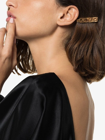 Shop Versace Gold Tone Greca Border Hair Clip