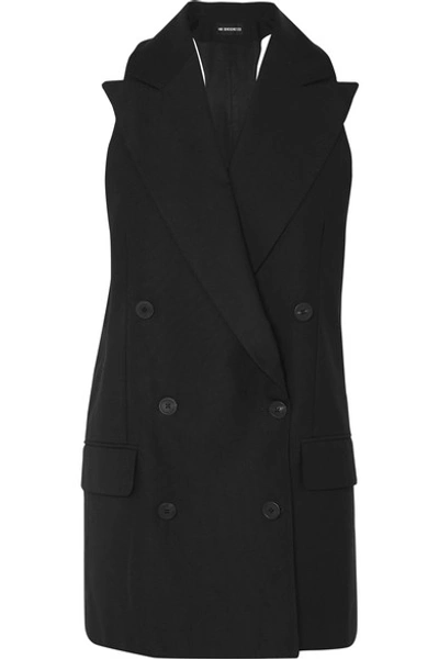 Shop Ann Demeulemeester Double-breasted Grain De Poudre Vest In Black
