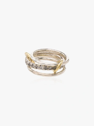Shop Spinelli Kilcollin Sterling Silver Petunia Diamond Ring In Metallic