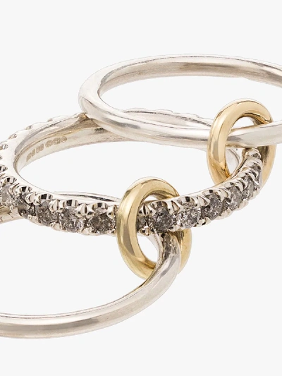 Shop Spinelli Kilcollin Sterling Silver Petunia Diamond Ring In Metallic