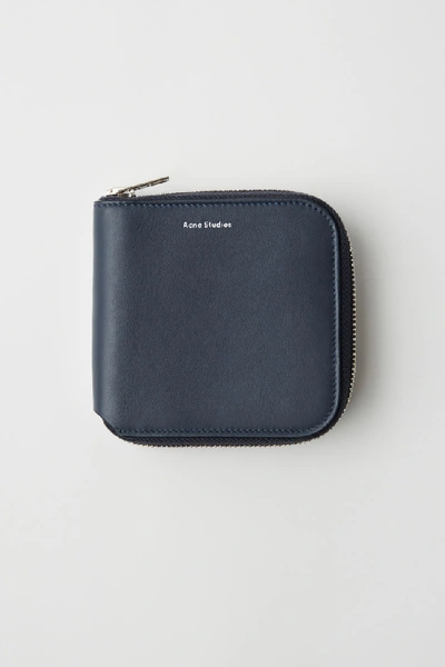 Shop Acne Studios Csarite S Dark Blue In Medium Zip Wallet