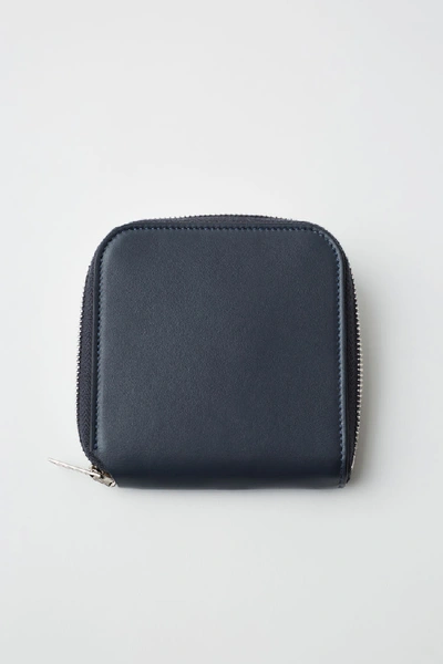 Shop Acne Studios Csarite S Dark Blue In Medium Zip Wallet