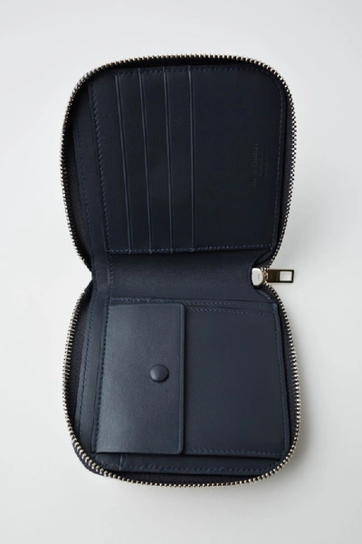 Shop Acne Studios Csarite S Dark Blue In Medium Zip Wallet