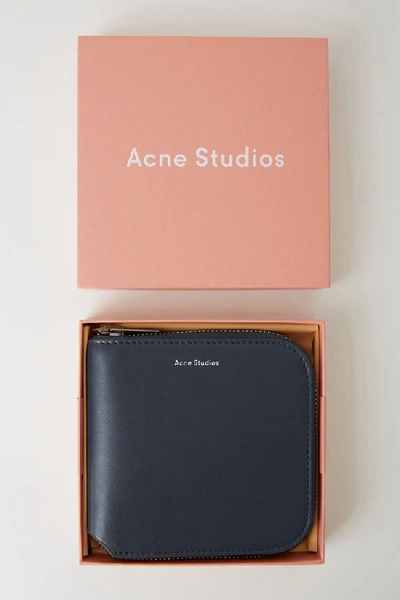 Shop Acne Studios Csarite S Dark Blue In Medium Zip Wallet