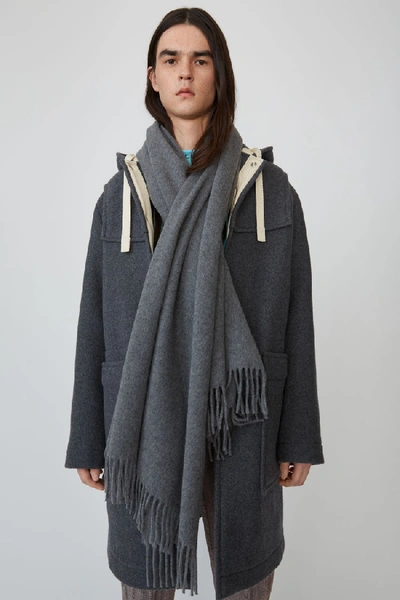 Shop Acne Studios Canada New Grey Melange In Oversized Wool Scarf