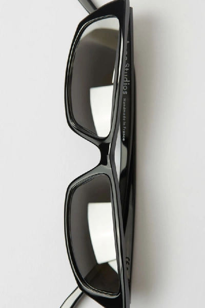 Shop Acne Studios Agar Black/silver Mirror In Cat Eye Sunglasses