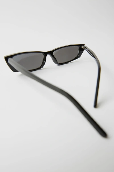 Shop Acne Studios Agar Black/silver Mirror In Cat Eye Sunglasses