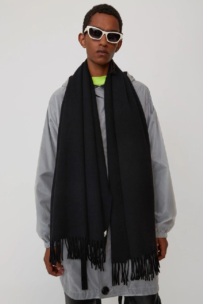 Shop Acne Studios Canada Cash Nw Black In Oversized Cashmere Scarf