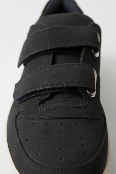 Shop Acne Studios Steffey Nubuk Black/white In Velcro Sneakers