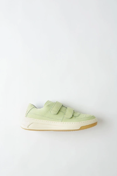 Shop Acne Studios Steffey Nubuk Green/white In Velcro Sneakers
