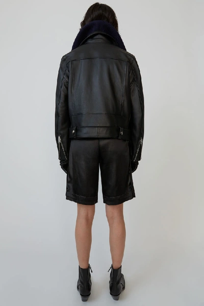 Shop Acne Studios New Merlyn Black In Leather Biker Jacket