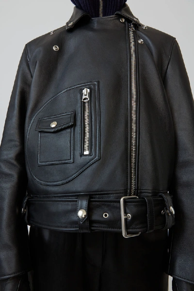 Shop Acne Studios New Merlyn Black In Leather Biker Jacket