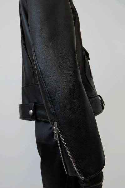 Shop Acne Studios New Merlyn Black In Leather Biker Jacket