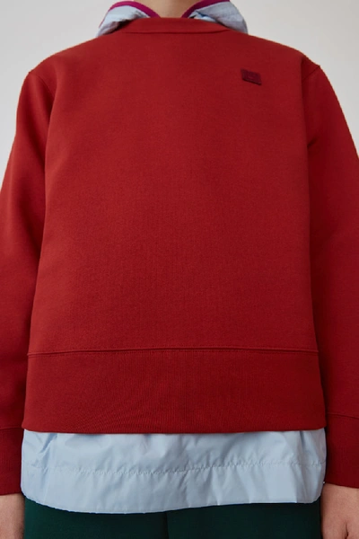 Shop Acne Studios Fairview Face Brick Red In Regular Fit Sweatshirt