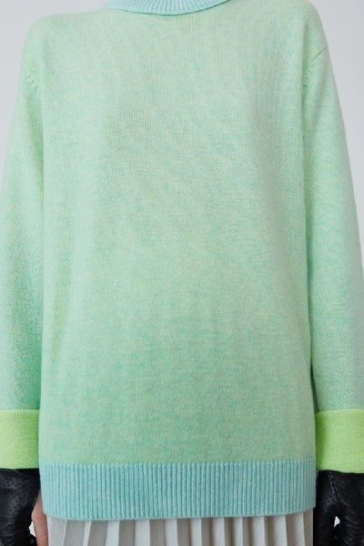 Shop Acne Studios Two-tone Crewneck Sweater Green/yellow